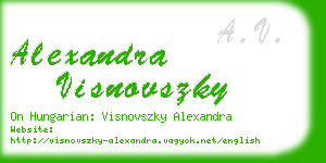 alexandra visnovszky business card